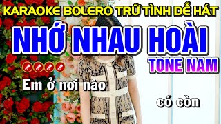 Karaoke Liên Khúc Bolero Nhạc Sống Tone Nam Dễ Hát | Nhớ Nhau Hoài | Karaoke Mai Phạm