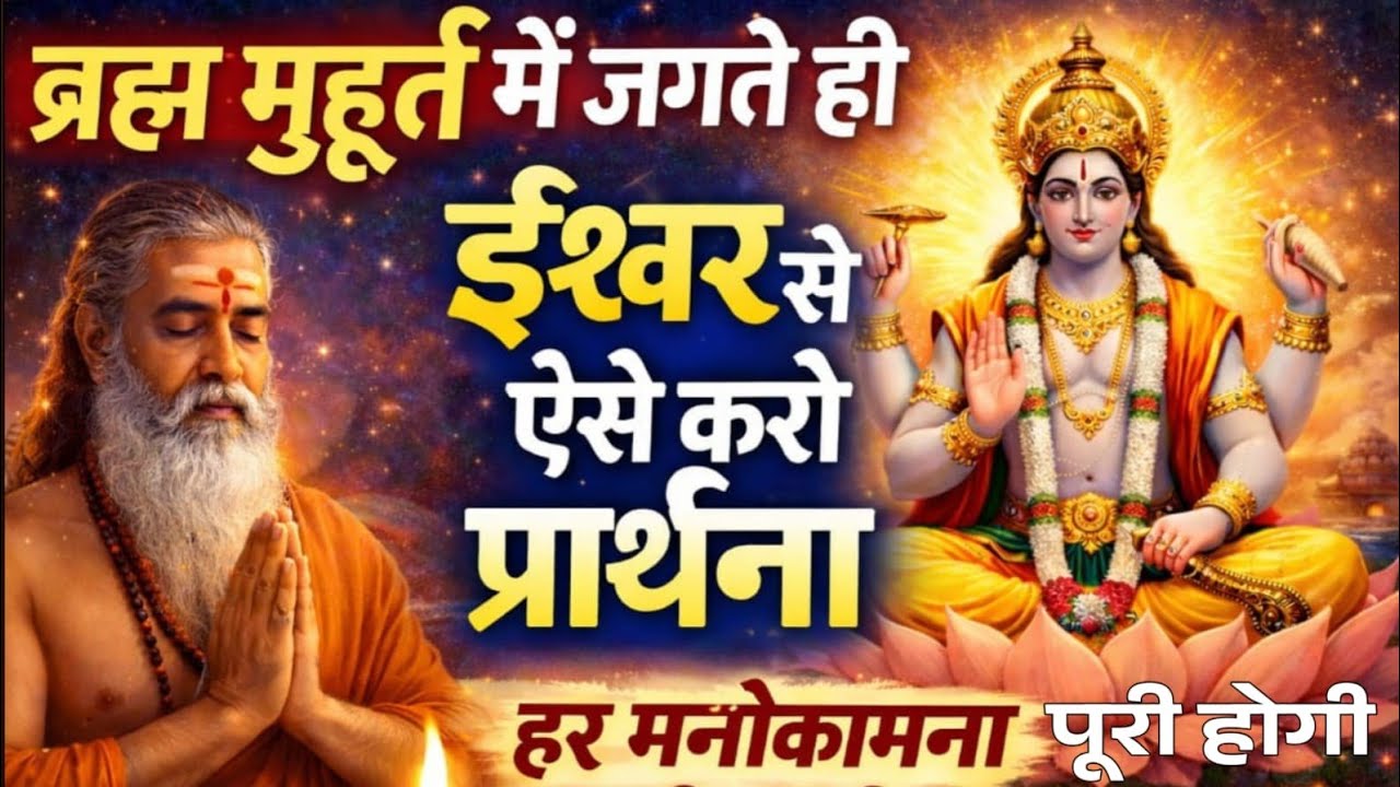 ब्रह्म मुहूर्त में जागते ही ईश्वर से ऐसे करो प्रार्थनाहर मनोकामना पूरी होगी#ब्रह्ममुहूर्त #सुबह4बजे 