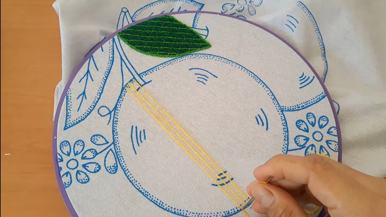 Bordado Fantasía Naranja | Bordados para servilletas | El Bordador