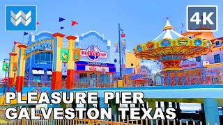 [4K] Historic Pleasure Pier in Galveston Island, Texas USA  Walking Tour & Travel Guide