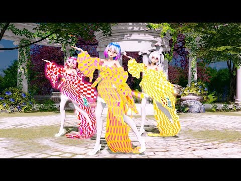【Ray MMD 5K】ライアーダンス Tda式改変 弱音ハク 初音ミク 重音テト Kimono