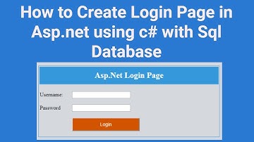 (#12) How to Create Login Page in ASP.NET | Asp.Net Tutorial