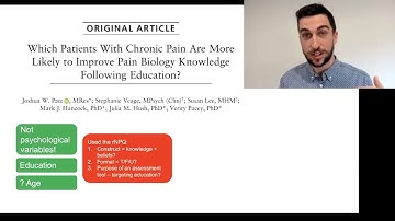 Which patients with chronic pain will improve pain biology knowledge with education? J.W. Pate, PhD