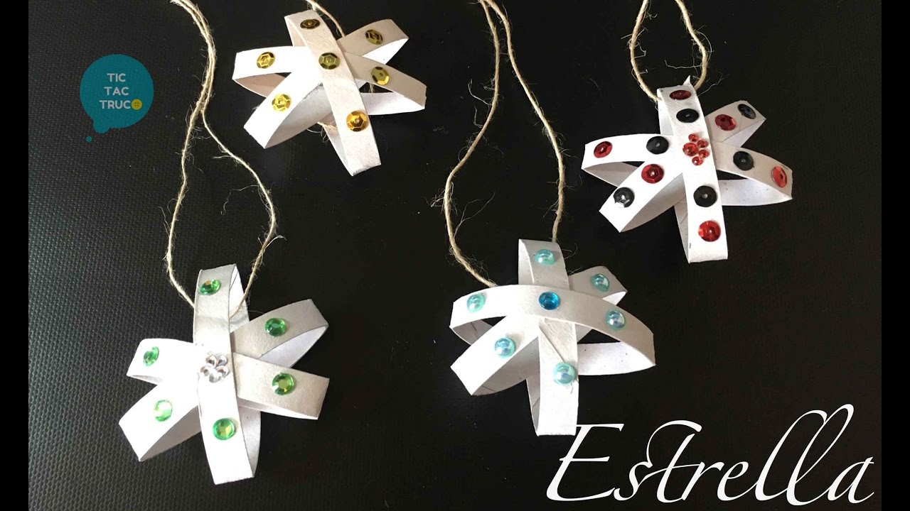 Estrella de navidad realizada con tubos de cartón reciclados niños con hambre