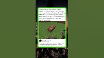 A player named Jinjjy created realistic digging in Minecraft using a data pack and resource pack