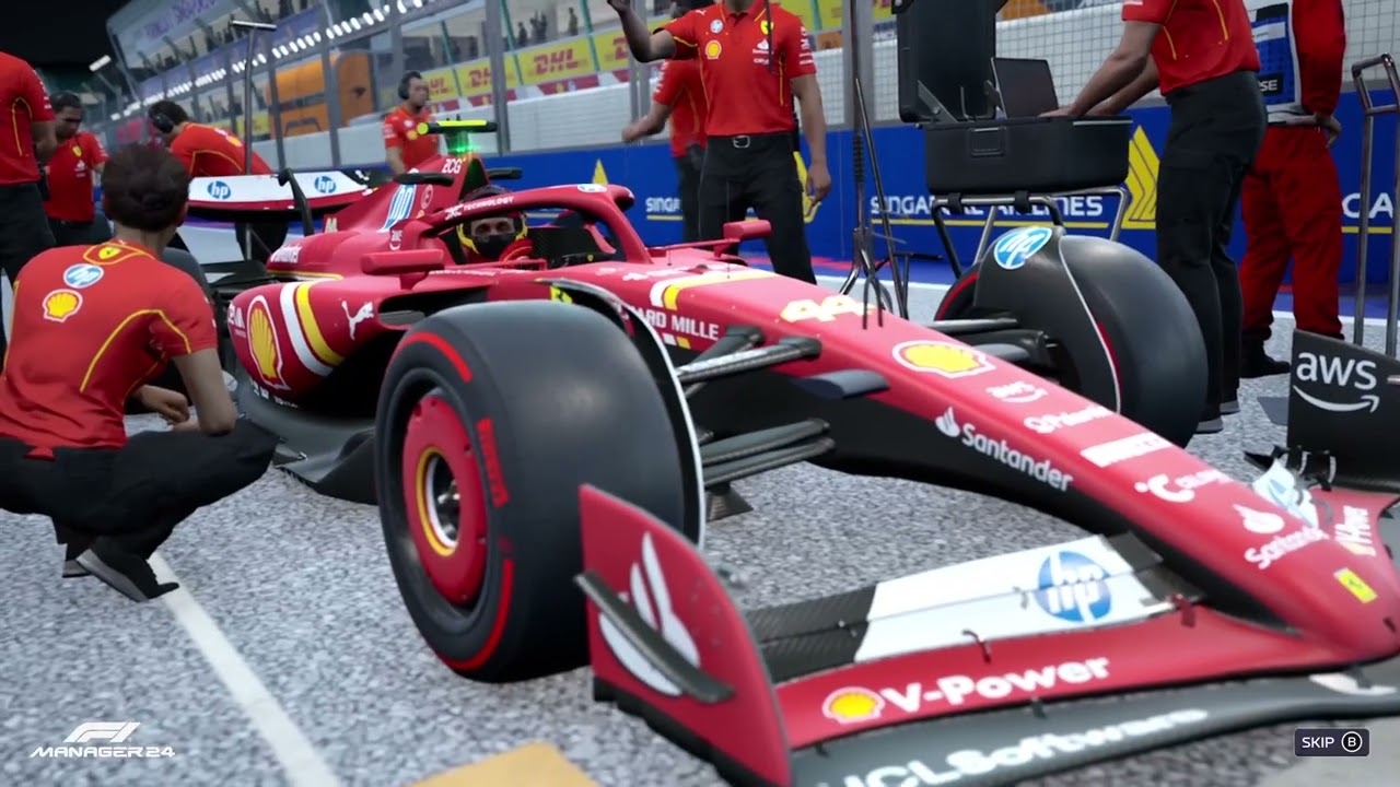 F1 MANAGER 2025 FERRARI NO COMMENTARY CAREER MODE #18 SINGAPORE: DRAMATIC LAST 4 LAPS!!