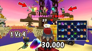 30.000 Soulstone Vs 4 Pro Players In Bedwars Blockman Go