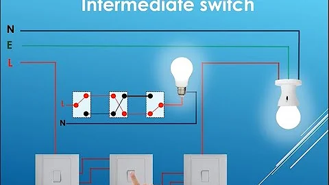 intermediate switch-four way lighting switch wiring diagram -how to control the lamp from 3 position