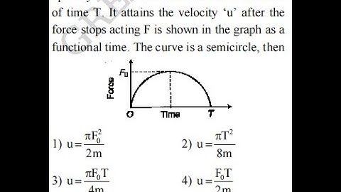 A particle of mass ‘m’, initially at rest is acted upon by a variable force F for
