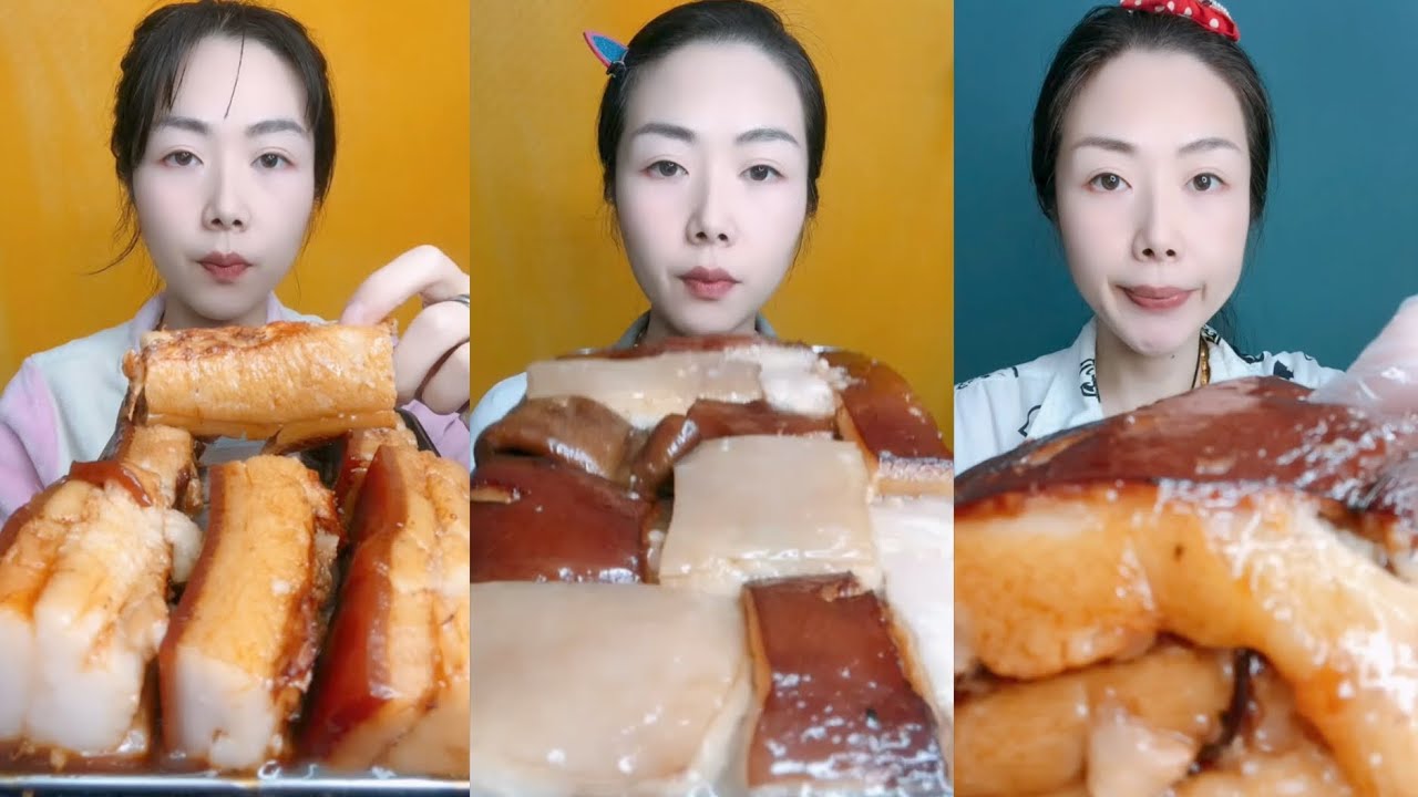 Eating Lamb Intestine, Spicy Pork Belly, Braised Pork Belly Is Delicious 😋#mukbang #eating #yummy