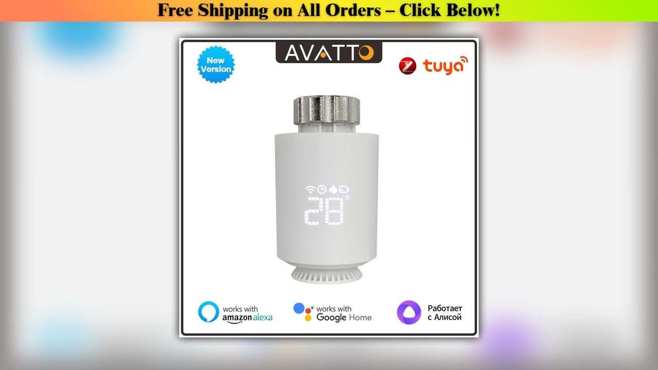 AVATTO Tuya ZigBee30 Thermostat Radiator Actuator Smart TRV Thermostatic Valve Controller Works