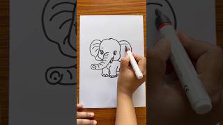 🐘 Easy Drawing for Kids #shorts #ytshorts #youtubekids #elephantdrawing #art #kids #viralshorts
