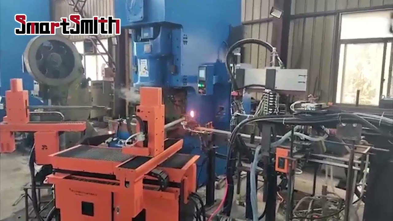 the robotic arm for automation forging of the bolt head in different circumstances