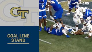 Georgia Tech Defense With The Early Goal Line Stand