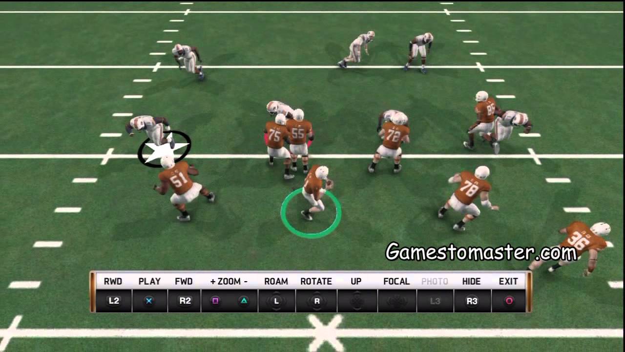 NCAA 14 Football Glitches Cheats Tips -  QB Draw Auto Stop Run Method