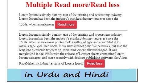 how to create a read more and read less button | using html css and js