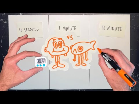 We Drew Cartoons in 10 Seconds, 1 Minute, and 10 Minutes @Nicholas Morain