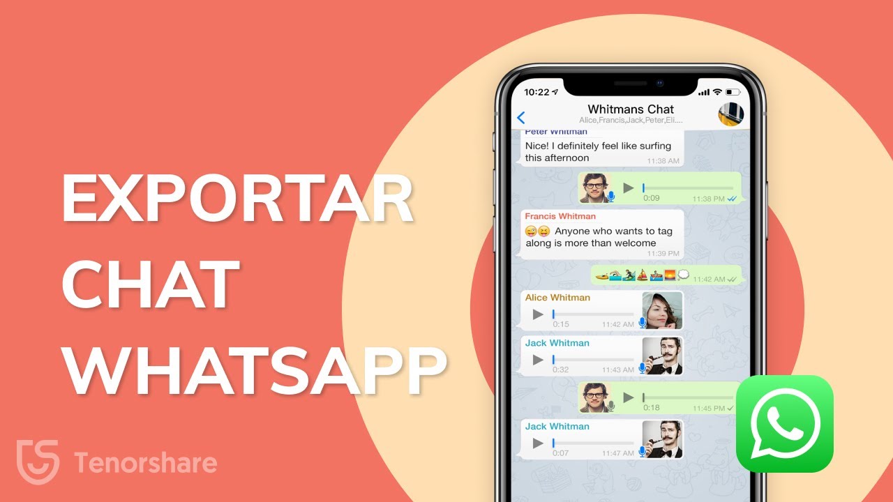 Exportar chat en whatsapp