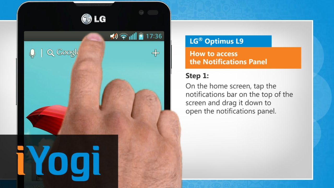 How to access the Notifications Panel in LG® Optimus L9