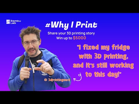Joel’s 3D printing wow moment was fixing his fridge with a printed part! #whyiprint #BambuLab