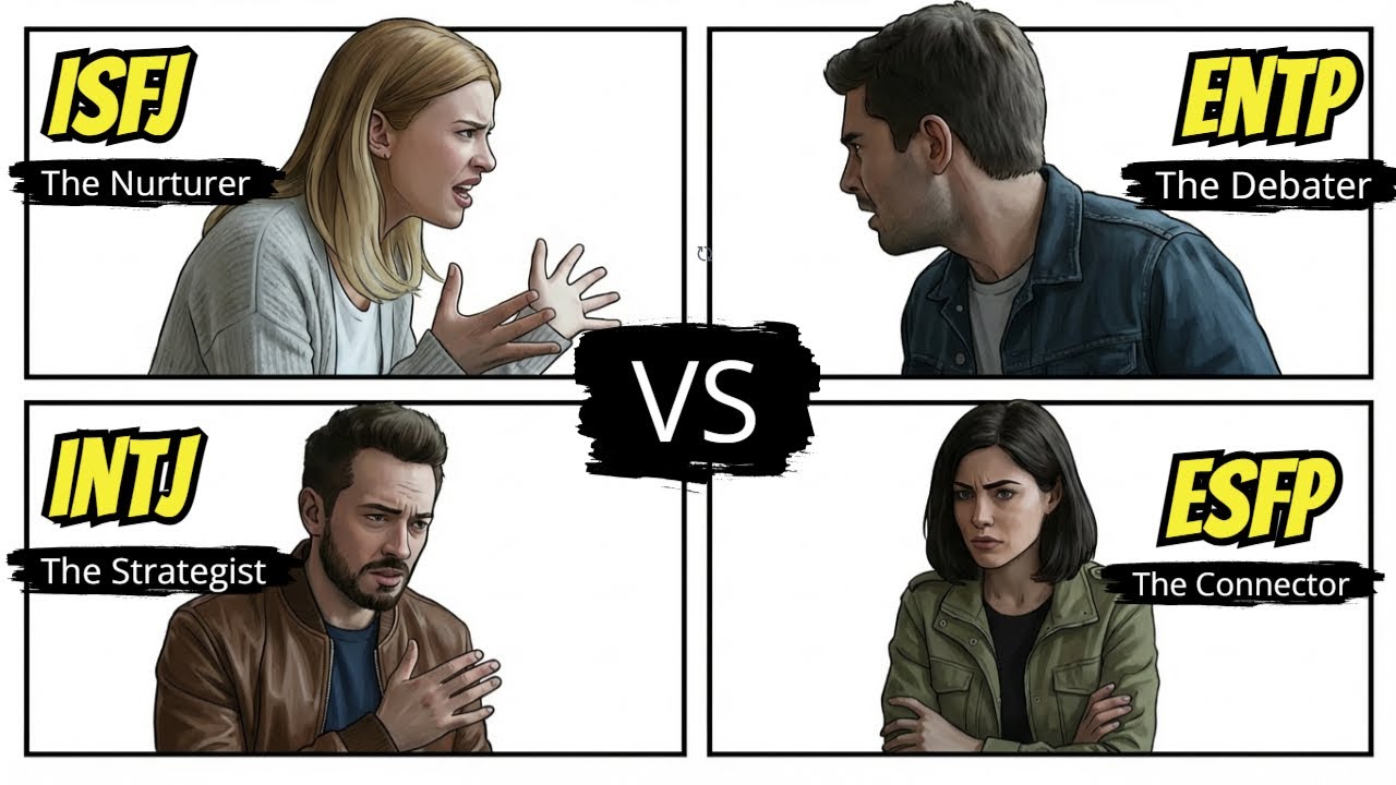 16 типов личности и те, с которыми они чаще всего конфликтуют (как масло и вода!).