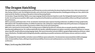 The Dragon Hatchling: The Missing Link between the Transformer and Models of the Brain