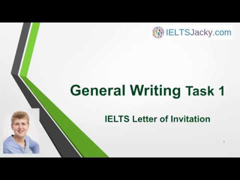 General Writing Task 1 – IELTS Letter of Invitation