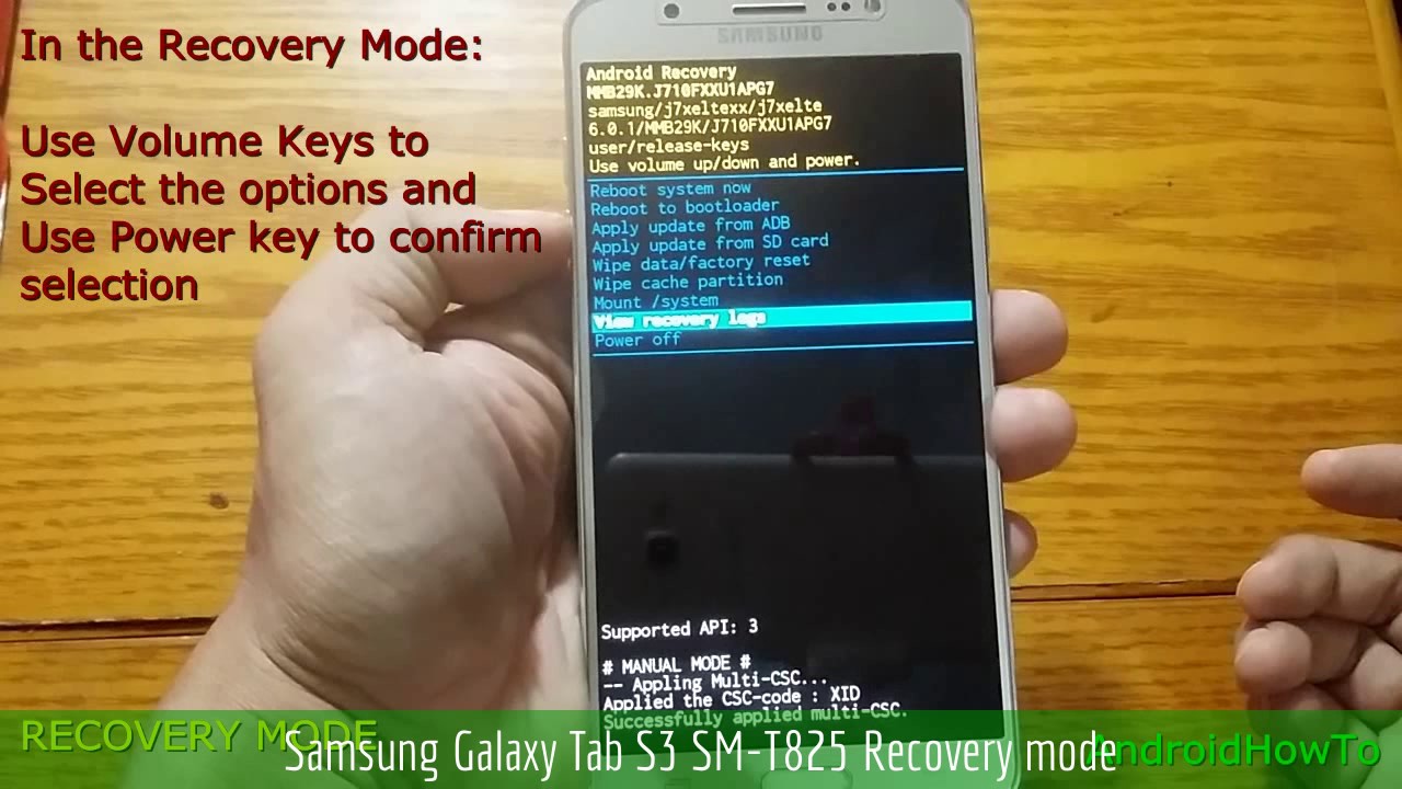 Samsung Galaxy Tab S3 SM-T825 Recovery mode - YouTube