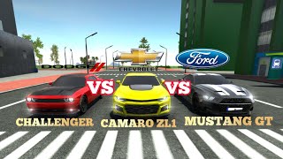 Car Simulator 2 Dodge Challenger Vs Ford Mustang Vs Chevrolet Camaro | Top Speed | Sound Test |Bra.. screenshot 5