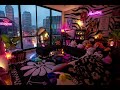 Relaxing Loft Rain Ambience🌧️| Gentle Jazz Sounds For Sleep and Relaxtion