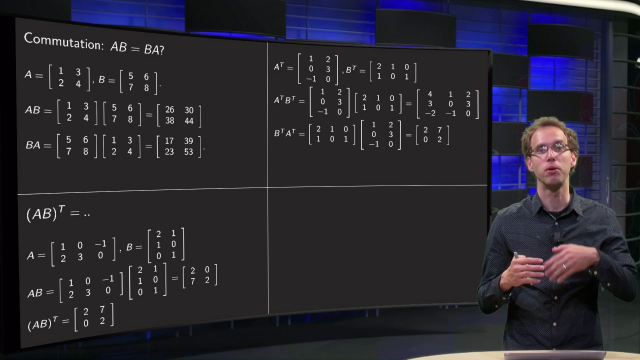 Matrices - commutation and transpose - YouTube