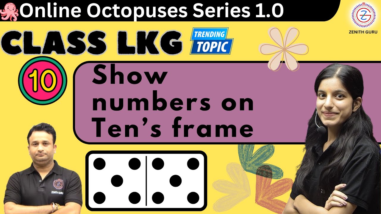 Show numbers on Ten's Frame | Maths | LKG | By Saloni ma'am #zenithguru ...