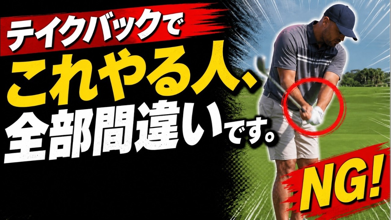 【テイクバックの9割が間違い】右手で上げるな|スライス・チーピンの根本原因
