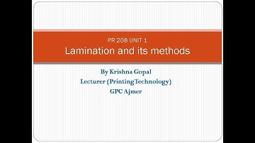 PR 208 unit no. 1 Lamination and its methods by Krishan Gopal GPC Ajmer