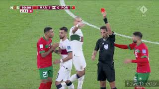 Cheddira Red Card VS Portugal! Moroco 1-0 Portugl!