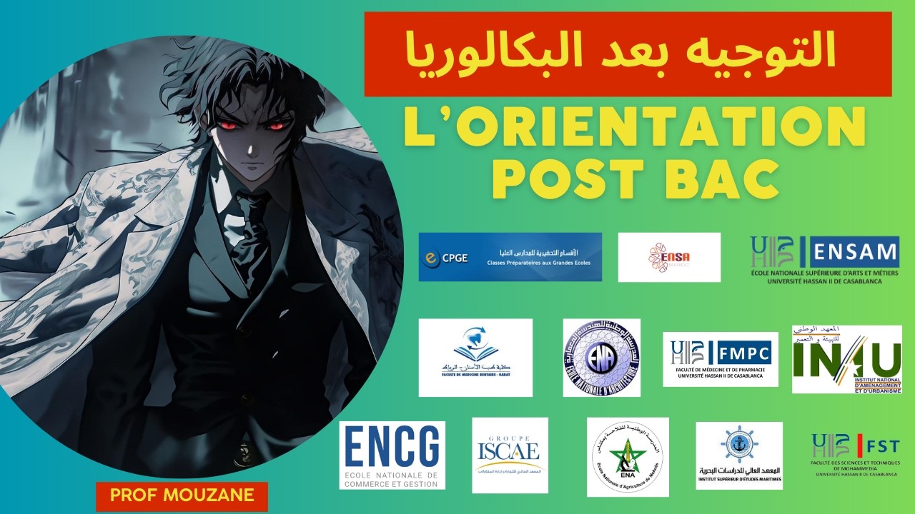 🇲🇦  التوجيه ما بعد الباك فالمغرب  CPGE, ENSA, ENA, ENAM, FMP, FMD, ENSAM, ENCG, ISCAE...