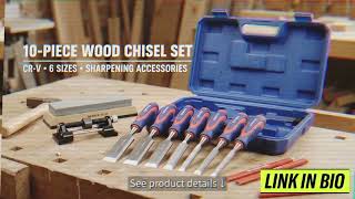 10-Piece Wood Chisel Set for Woodworking | Complete Carpenter Tool Kit for DIY & Home Workshop