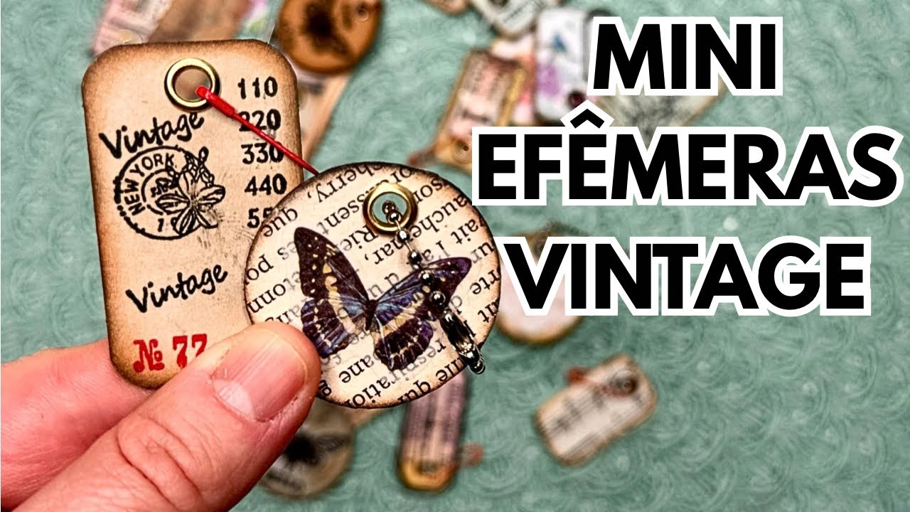 Mini Efêmeras em Papel | Enfeites VINTAGE para Art Journal e Junk Journal