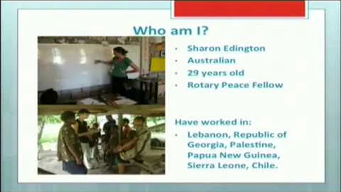 Sharon Edington, Rotary Peace Fellow, at the Rotar...