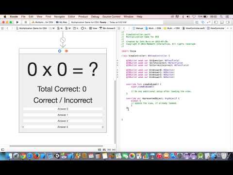 Build an OSX app from scratch - Kids multiplication game : 03. Hooking up the swift code
