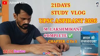 Upsc Aspirant Study Vlog | 21 days M Lakshmikant complete vlog 
