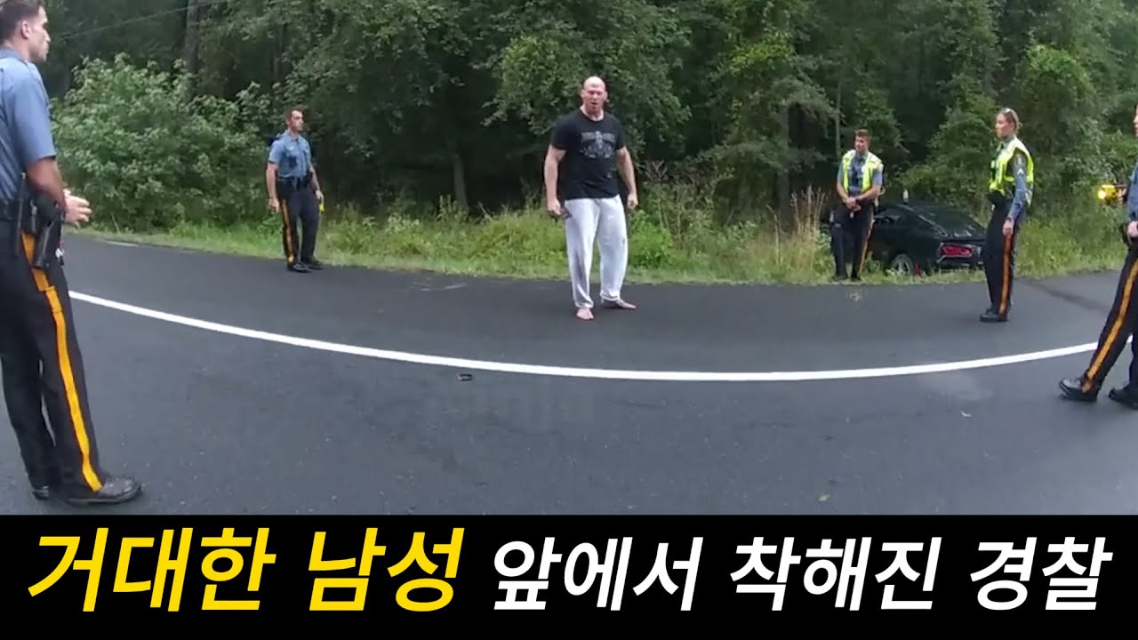 8명의 경관들을 압살하는 피지컬 깡패 헐크남ㄷㄷ;;