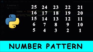 Python Program To Print Number Pattern in Square Shape | 15