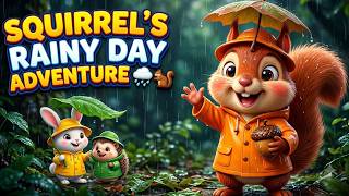 Squirrel's Rainy Day Adventure 🌧️🐿️ | Cute Animal | Teamwork | MintKIDtv