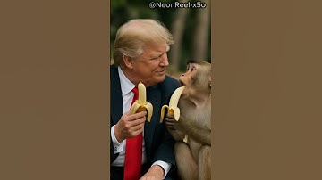 Trump and a Monkey Eat Bananas Together – You Won’t Believe This! 🍌🐒#trump #banana #monkey