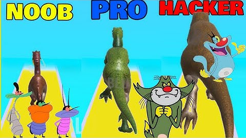 Noob vs Pro vs Hacker in Dino Transform oggy and jack