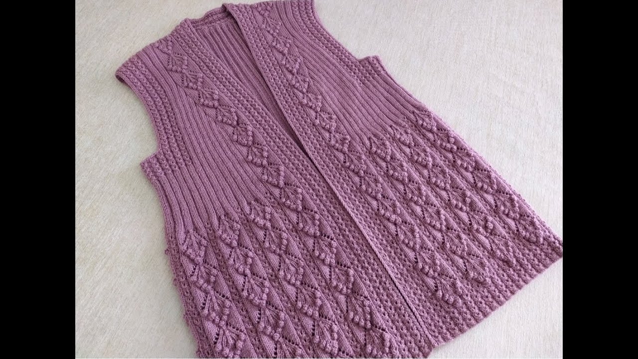 BAŞTAN SONA YAPILIŞI İLE ÜZÜM SALKIMI YELEK MODELİ 1. Bölüm #knitting #gelinyeleği #yelekmodeli