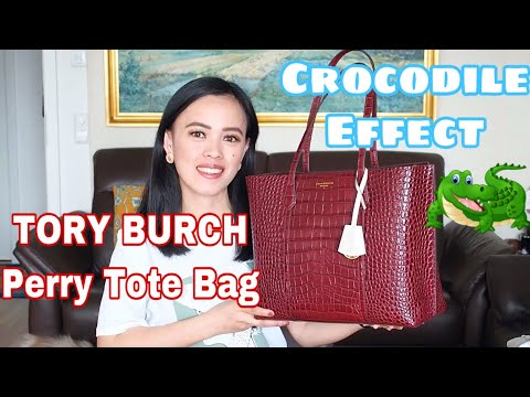 UNBOXING TORY BURCH TRIPLE COMPARTMENT PERRY TOTE BAG 2021 CROCODILE  EMBOSSED/EFFECT - YouTube