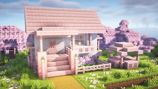 Pale Oak And Cherry Blossom Small Starter House Minecraft Build Tutorial
