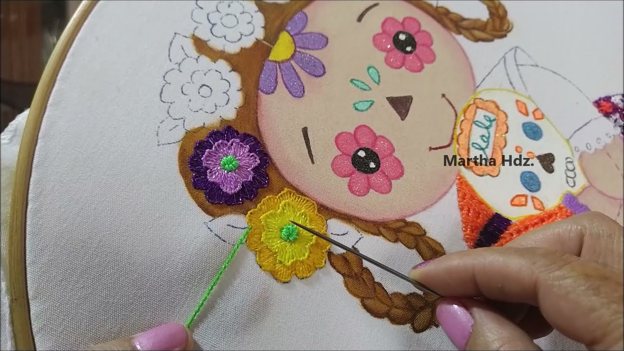Bordando Muñeca Lele Dia de Muertos Parte 3